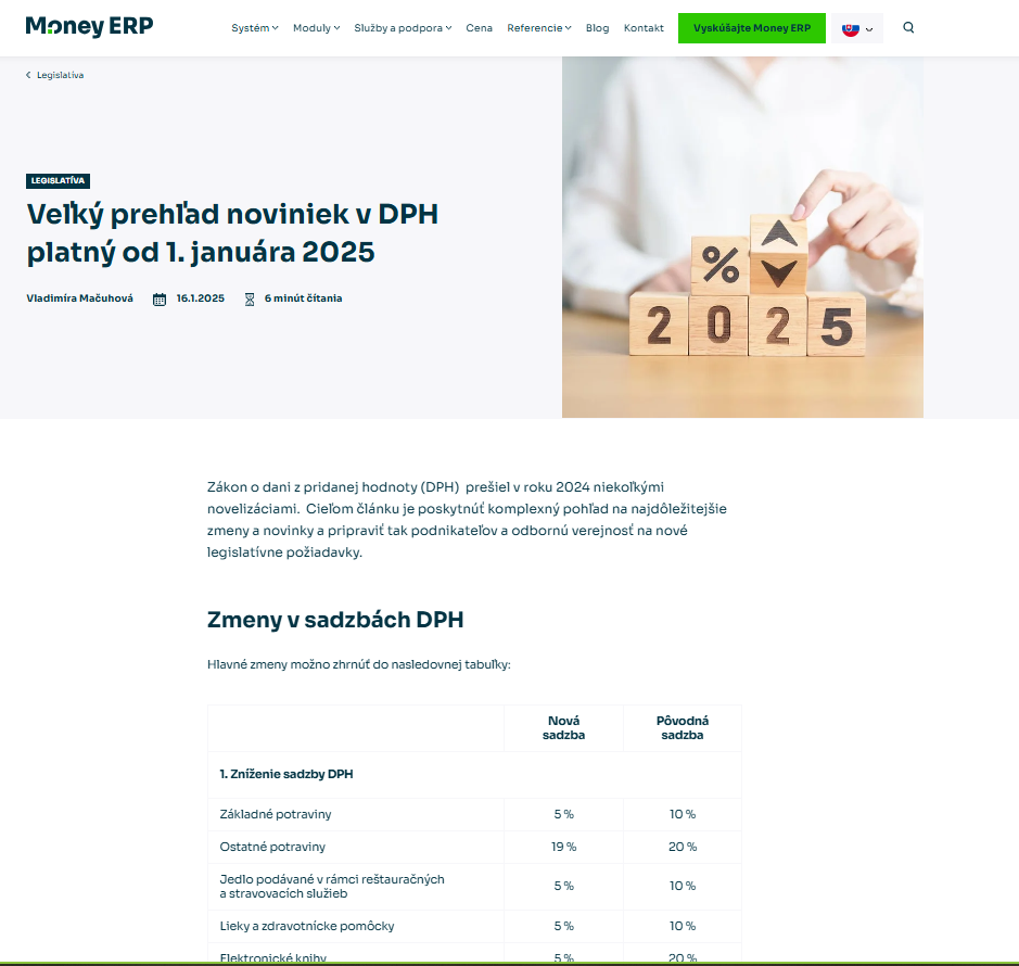 Veľký prehľad noviniek v DPH platných od 1. januára 2025
